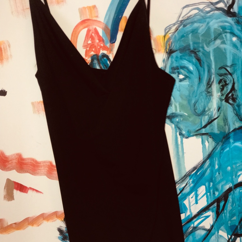 A black skin tight dress 8% Spandex